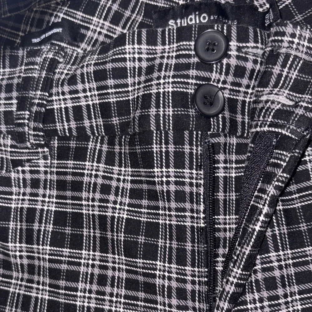 Studio by Torrid Monochrome Plaid Trousers - Straight - Picture 4 of 11